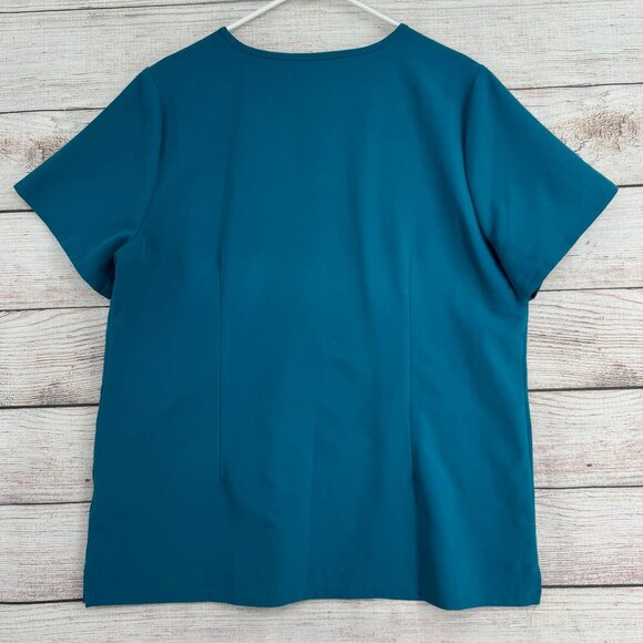 Figs‎ Casma Three Pocket Scrub Top Women's Size XL Pacific Blue - Picture 2 of 11